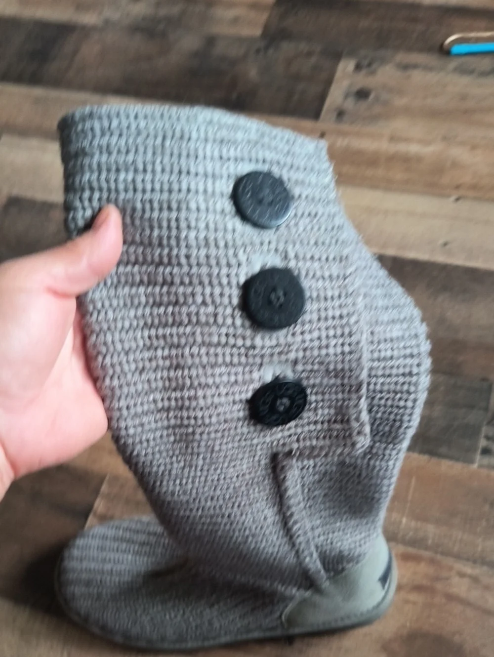 UGG Classic Cardy Gray Wool Blend Knit Boots Sz 10 Women